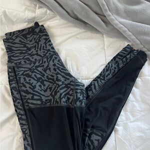 lululemon athletica Black & Grey Mesh High-Rise Leggings